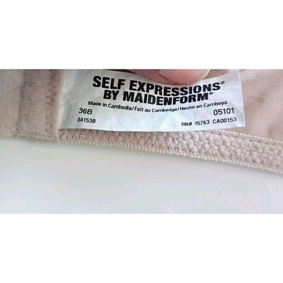 Maidenform Bra Size 36B 05101 Self Expressions Push-Up Demi Bra Nude Beige - Picture 3 of 9